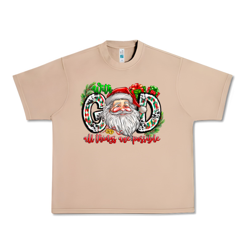 With God All Things Are Possible Santa Urban Heavy Tee by CowhideDigitalArt | Teevron
