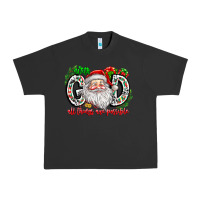 Pigment Black with god all things are possible santa Urban Heavy Tee - CowhideDigitalArt