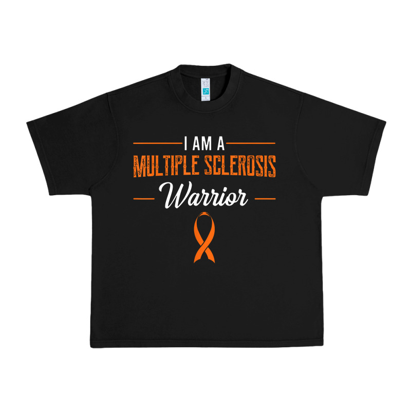 Multiple Sclerosis Warrior Autoimmune Disease Orange Ribbon Urban Heavy Tee by linhVisuals | Teevron
