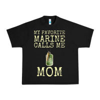 Black my favorite marine calls me mom Urban Heavy Tee - linhVisuals