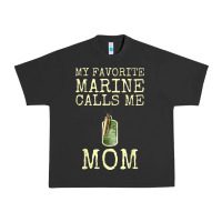 Pigment Black my favorite marine calls me mom Urban Heavy Tee - linhVisuals