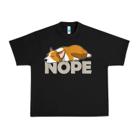 Black nope lazy corgi Urban Heavy Tee - linhVisuals