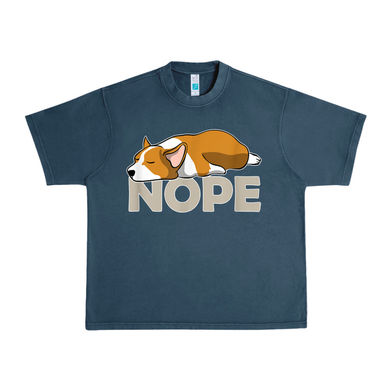 Nope Lazy Corgi Urban Heavy Tee by linhVisuals | Teevron