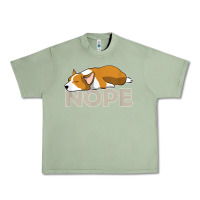 Oil Green nope lazy corgi Urban Heavy Tee - linhVisuals