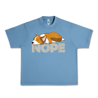 Pebble Blue nope lazy corgi Urban Heavy Tee - linhVisuals