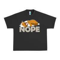 Pigment Black nope lazy corgi Urban Heavy Tee - linhVisuals