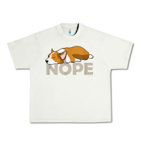 Pistachio nope lazy corgi Urban Heavy Tee - linhVisuals