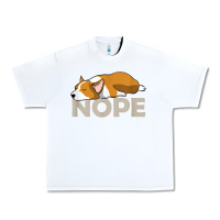 White nope lazy corgi Urban Heavy Tee - linhVisuals