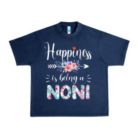 Navy happiness is being a noni ever women floral decor Urban Heavy Tee - linhVisuals