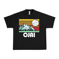 Black ojai california mountains & sun retro 80s graphic Urban Heavy Tee - linhVisuals
