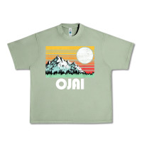 Oil Green ojai california mountains & sun retro 80s graphic Urban Heavy Tee - linhVisuals