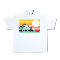 White ojai california mountains & sun retro 80s graphic Urban Heavy Tee - linhVisuals
