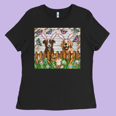 Easter Dog Ladies Tee Designed By Cowhidedigitalart