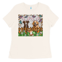 Bone Easter Dog Ladies Tee - CowhideDigitalArt
