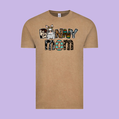 Bunny Mom Vintage Tee Designed By Cowhidedigitalart