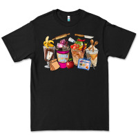 Black Lunch Lady Coffee Cups Premium Tee - FaDigitalArtStudio