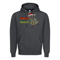 Smoke merry and bright french bulldog Zipper Hoodie - RanaPortraitStore