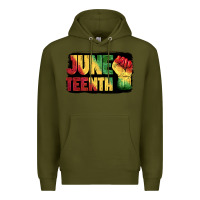 Army Green juneteenth Premium Hoodie - BarkalooDesign