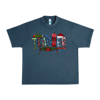 Midnight Navy Teacher Christmas Urban Heavy Tee - CowhideDigitalArt