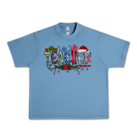 Pebble Blue Teacher Christmas Urban Heavy Tee - CowhideDigitalArt