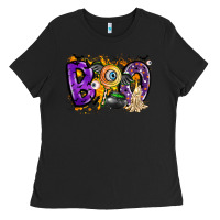 Black boo Ladies Tee - CowhideDigitalArt