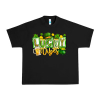 Black Lucky Vibes Urban Heavy Tee - CowhideDigitalArt