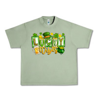 Oil Green Lucky Vibes Urban Heavy Tee - CowhideDigitalArt