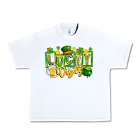 White Lucky Vibes Urban Heavy Tee - CowhideDigitalArt