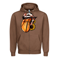 Chestnut Basketball Tongue Zipper Hoodie - Jasminsmagicworld