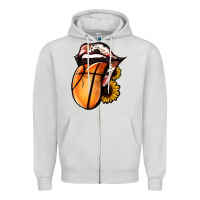 Dove Grey Basketball Tongue Zipper Hoodie - Jasminsmagicworld