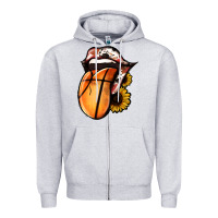 Heather Grey Basketball Tongue Zipper Hoodie - Jasminsmagicworld