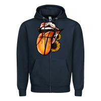 Navy Basketball Tongue Zipper Hoodie - Jasminsmagicworld