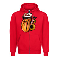 Red Basketball Tongue Zipper Hoodie - Jasminsmagicworld