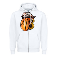 White Basketball Tongue Zipper Hoodie - Jasminsmagicworld
