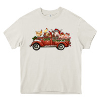 Cream christmas truck with farm animals Heavy Core Tee - RanaPortraitStore