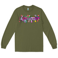 Army Green Valentine Laboratory Long Sleeve Tee - CowhideDigitalArt