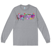 Heather Grey Valentine Laboratory Long Sleeve Tee - CowhideDigitalArt