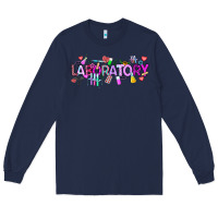 Navy Valentine Laboratory Long Sleeve Tee - CowhideDigitalArt