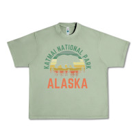 Oil Green katmai national park alaska bear hiking travel nature retro pullover h Urban Heavy Tee - linhVisuals