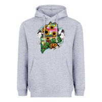 Heather Grey maine Heavyweight Hoodie - RanaPortraitStore