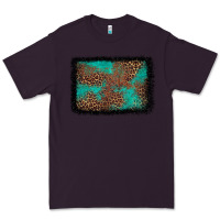 Plum western leopard turquoise glitter tooled leather Premium Tee - FaDigitalArtStudio