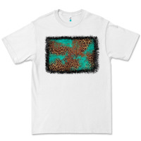 White western leopard turquoise glitter tooled leather Premium Tee - FaDigitalArtStudio