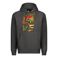 Charcoal Heather juneteenth love Premium Hoodie - BarkalooDesign