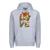 Heather Grey juneteenth love Premium Hoodie - BarkalooDesign