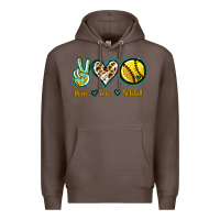 Coffee Peace Love Softball Premium Hoodie - Jasminsmagicworld