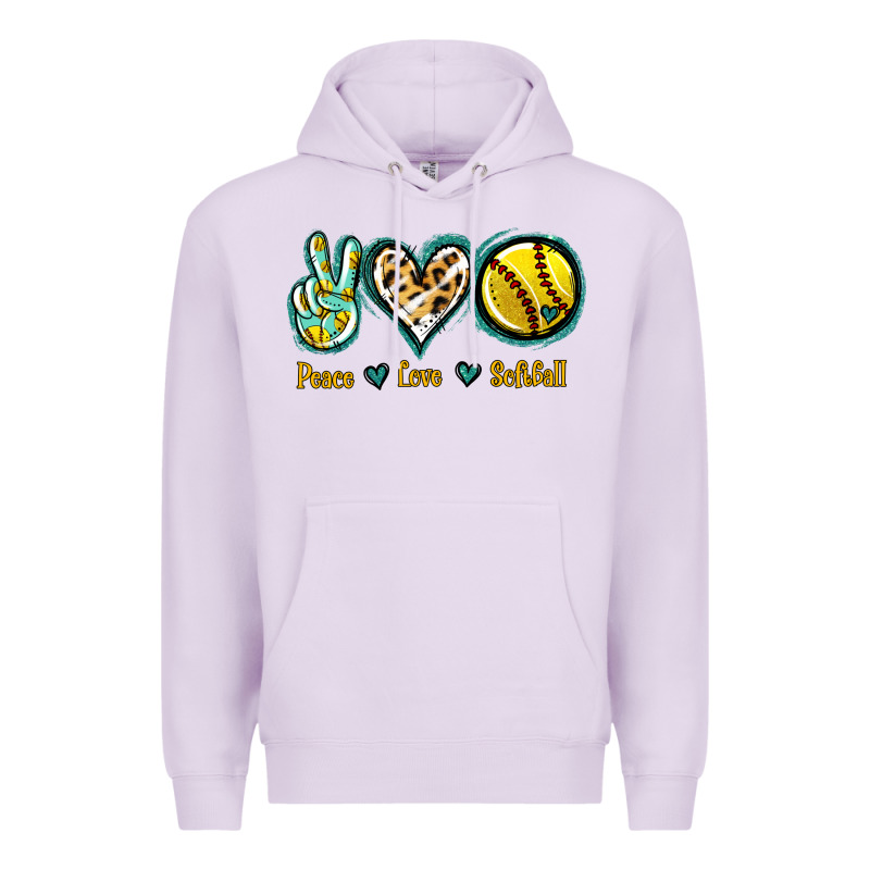 Peace Love Softball Premium Hoodie by Jasminsmagicworld | Teevron
