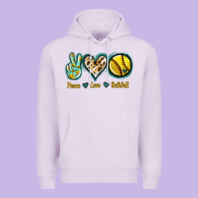 Peace Love Softball Premium Hoodie Designed By Jasminsmagicworld