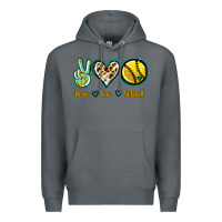 Rock Peace Love Softball Premium Hoodie - Jasminsmagicworld