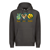 Smoke Peace Love Softball Premium Hoodie - Jasminsmagicworld
