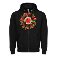 Black Watermelon Sunflower Zipper Hoodie - Jasminsmagicworld